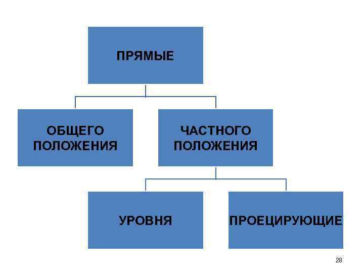 ПРЯМЫЕ ОБЩЕГО ПОЛОЖЕНИЯ ЧАСТНОГО ПОЛОЖЕНИЯ УРОВНЯ ПРОЕЦИРУЮЩИЕ 28 