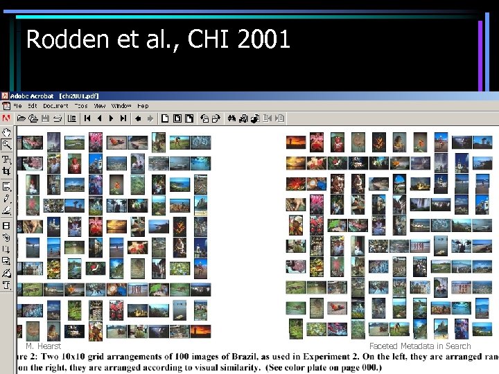 Rodden et al. , CHI 2001 M. Hearst Faceted Metadata in Search 