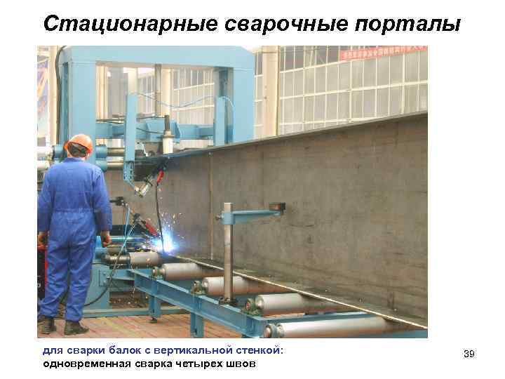 Стационарные сварочные порталы для сварки балок с вертикальной стенкой: одновременная сварка четырех швов 39