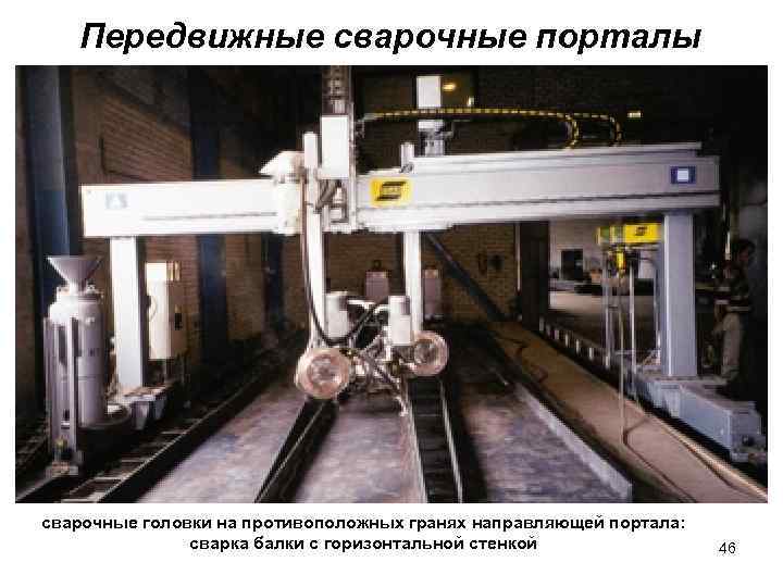 Передвижные сварочные порталы сварочные головки на противоположных гранях направляющей портала: сварка балки с горизонтальной