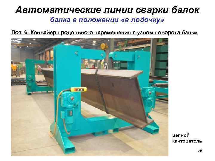 Автоматические линии сварки балок балка в положении «в лодочку» Поз. 6: Конвейер продольного перемещения