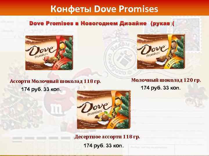 Конфеты Dove Promises в Новогоднем Дизайне (рукав) Ассорти Молочный шоколад 118 гр. Молочный шоколад