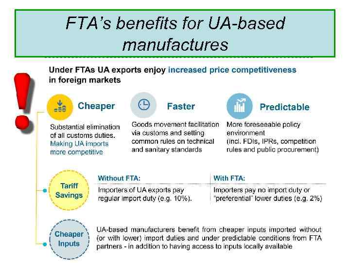 FTA’s benefits for UA-based manufactures 