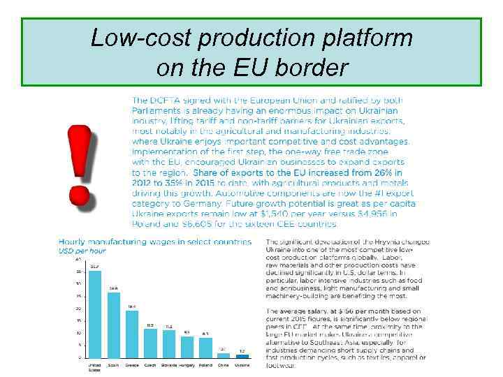 Low-cost production platform on the EU border 