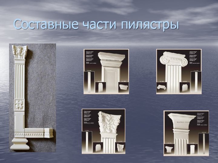 Составные части пилястры 