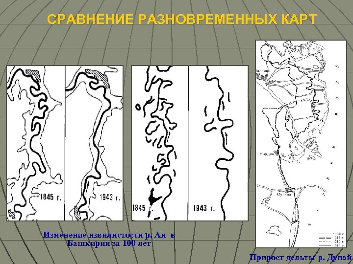 Пользуясь картой определите. Сопоставление разновременных карт. Виды извилистости. Извилистость реки. Коэффициент извилистости реки.