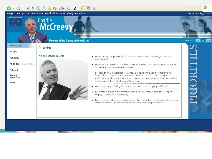 Meet the Commissioners DG Internal Market and Services 