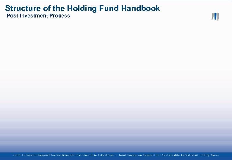 Structure of the Holding Fund Handbook Post Investment Process 