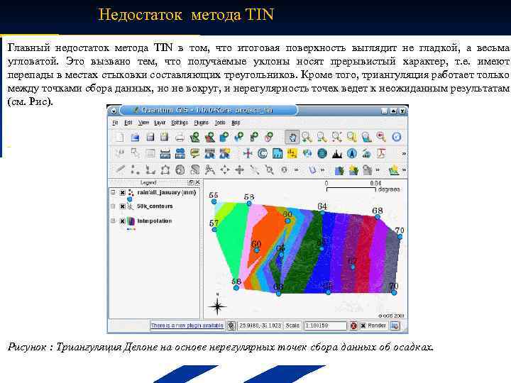 Недостаток метода TIN Главный недостаток метода TIN в том, что итоговая поверхность выглядит не