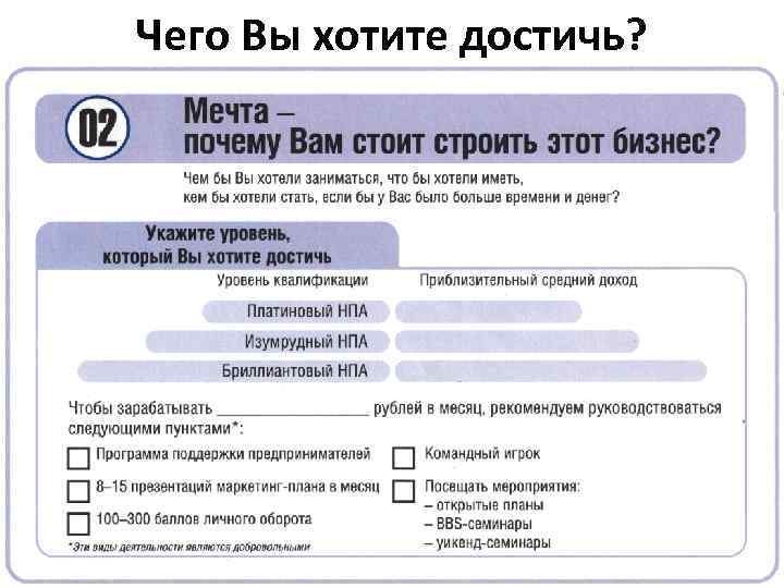 Чего Вы хотите достичь? 