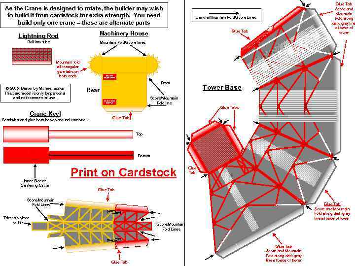 As the Crane is designed to rotate, the builder may wish to build it