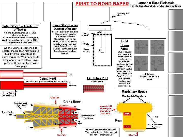 PRINT TO BOND BAPER Launcher Base Pedestals Roll into double layered tubes – Glue