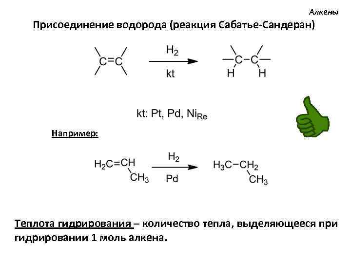 Реакция присоединения водорода