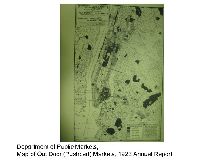 Department of Public Markets, Map of Out Door (Pushcart) Markets, 1923 Annual Report 