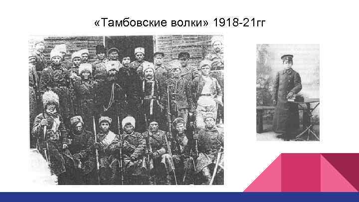  «Тамбовские волки» 1918 -21 гг 