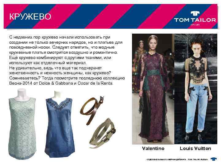 КРУЖЕВО С недавних пор кружево начали использовать при создании не только вечерних нарядов, но