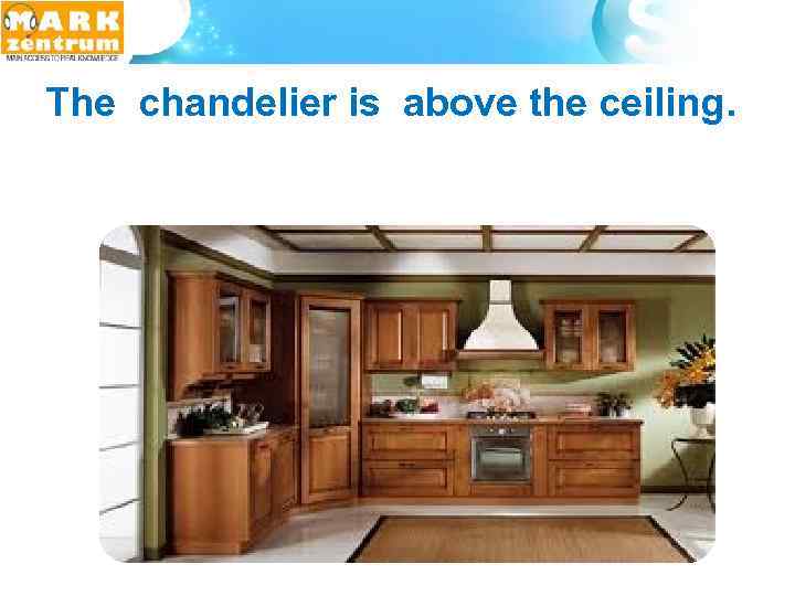  The chandelier is above the ceiling. 