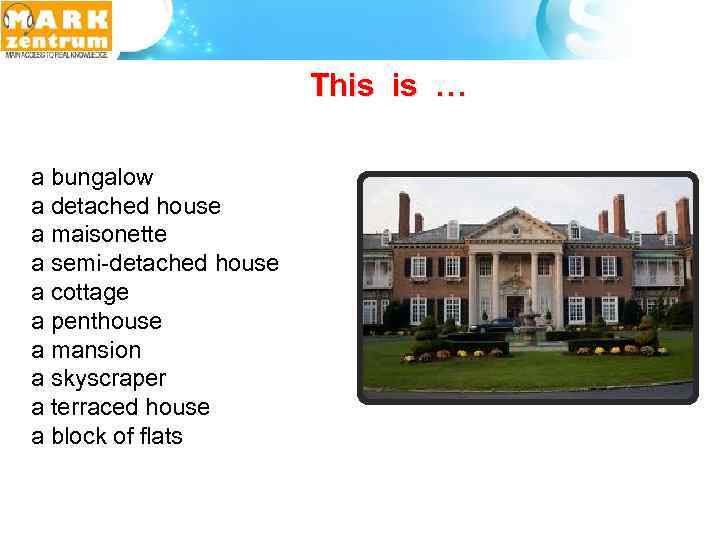 This is … a bungalow a detached house a maisonette a semi-detached house a