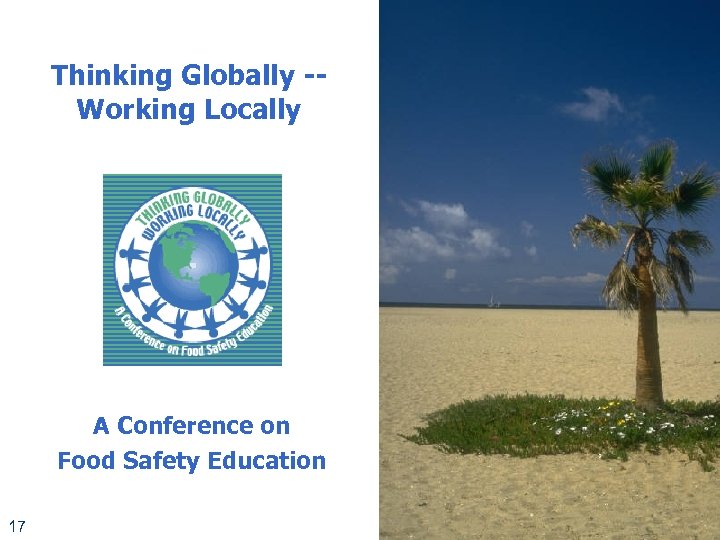 Thinking Globally -Working Locally A Conference on Food Safety Education 17 