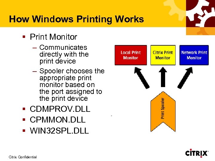 How Windows Printing Works § Print Monitor – Communicates directly with the print device