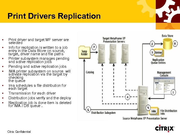 Print Drivers Replication § § § § § Print driver and target MF server