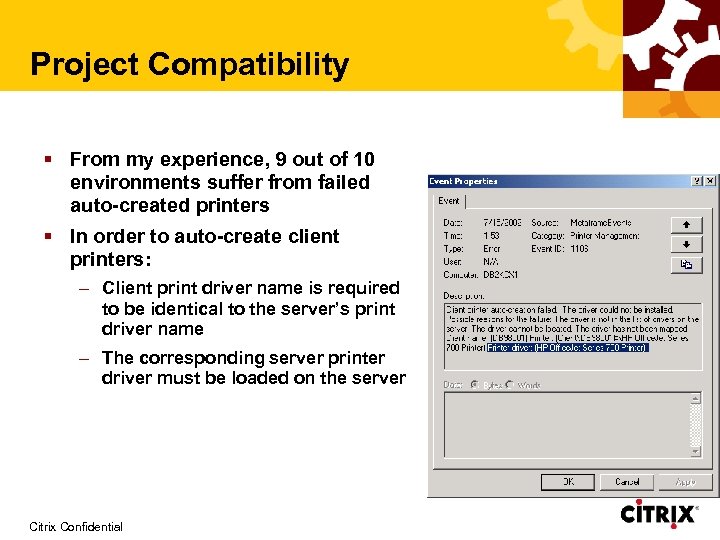 Project Compatibility § From my experience, 9 out of 10 environments suffer from failed