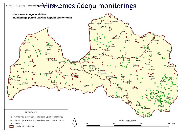 Virszemes ūdeņu monitorings LATVIJAS VIDES, ĢEOLOĢIJAS UN METEOROLOĢIJAS AĢENTŪRA Virszemes ūdeņu karte LVĢMA, 2006
