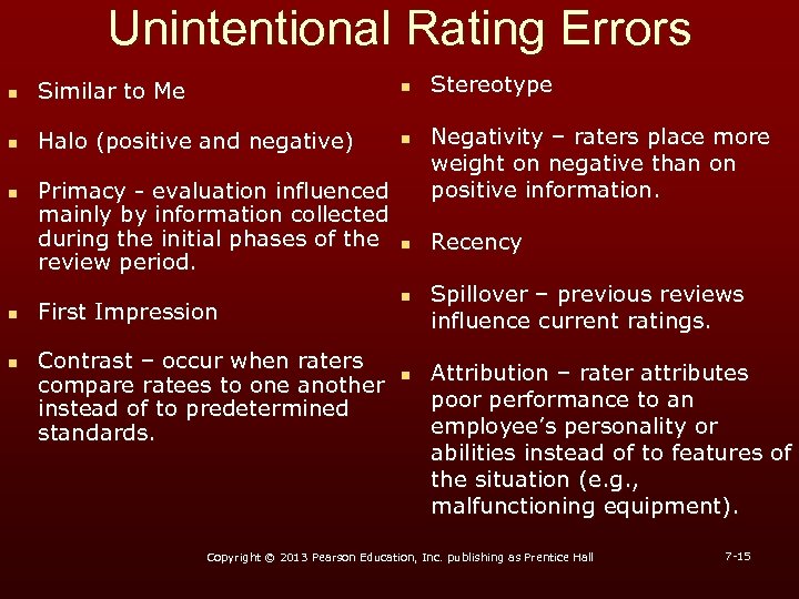 Unintentional Rating Errors n Similar to Me n n Halo (positive and negative) n