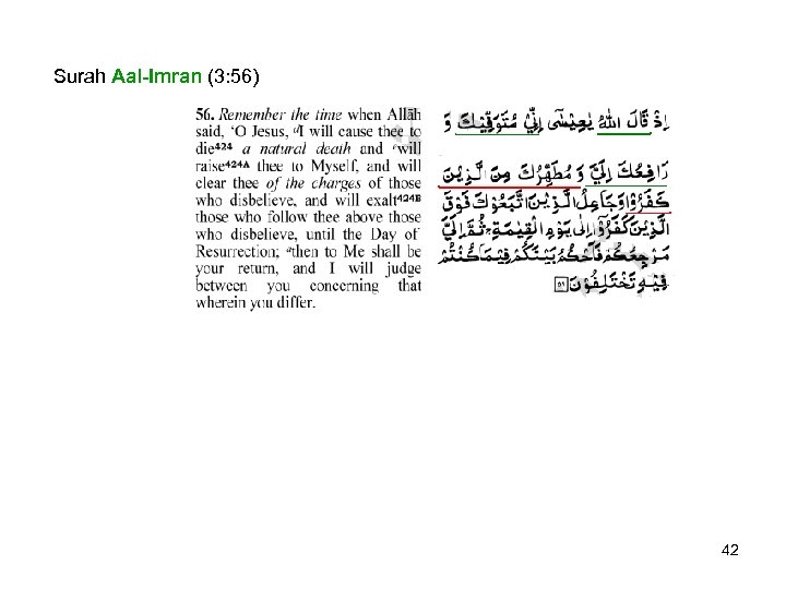  Surah Aal-Imran (3: 56) 42 