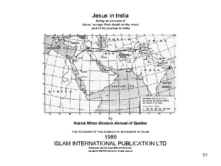 Jesus in India Being an account of Jesus' escape from death on the cross