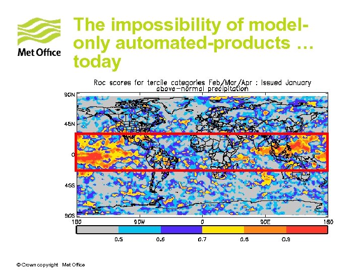 The impossibility of modelonly automated-products … today © Crown copyright Met Office 