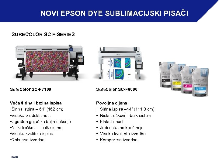 NOVI EPSON DYE SUBLIMACIJSKI PISAČI SURECOLOR SC F-SERIES Sure. Color SC-F 7100 Sure. Color