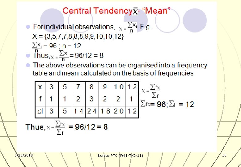 3/16/2018 Kursus PTK (W 41 -TK 2 -11) 36 