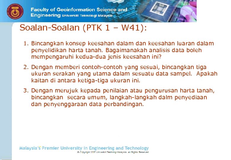 Soalan-Soalan (PTK 1 – W 41): 1. Bincangkan konsep keesahan dalam dan keesahan luaran
