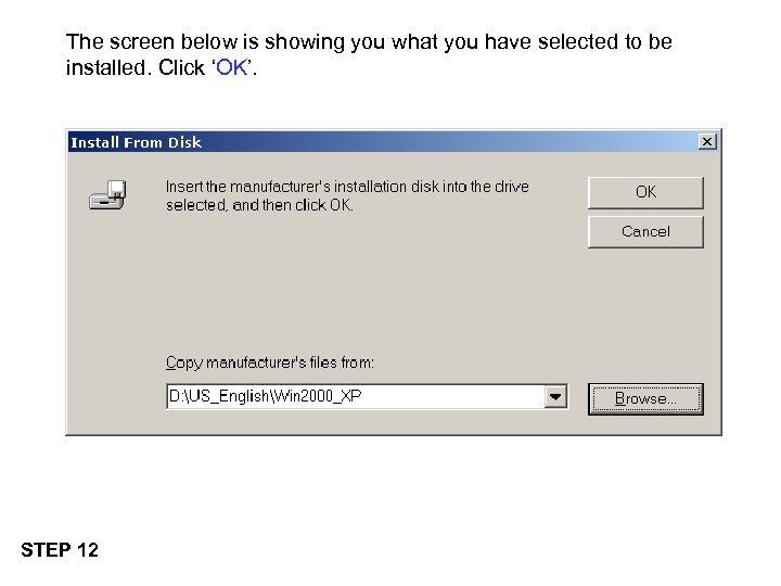 The screen below is showing you what you have selected to be installed. Click