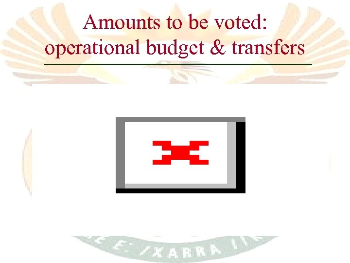 Amounts to be voted: operational budget & transfers 