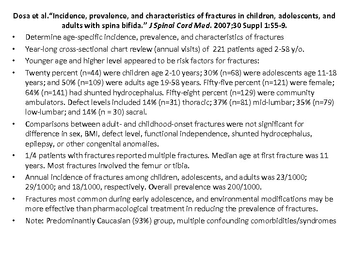 Dosa et al. “Incidence, prevalence, and characteristics of fractures in children, adolescents, and adults
