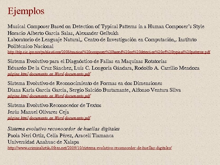 Ejemplos Musical Composer Based on Detection of Typical Patterns in a Human Composer’s Style