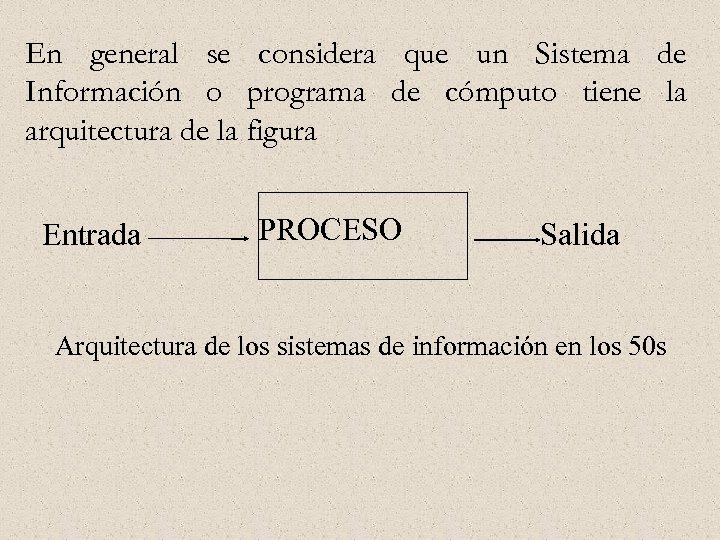 En general se considera que un Sistema de Información o programa de cómputo tiene