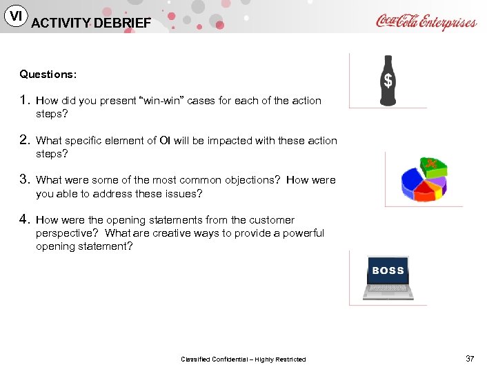 VI ACTIVITY DEBRIEF Questions: 1. How did you present “win-win” cases for each of