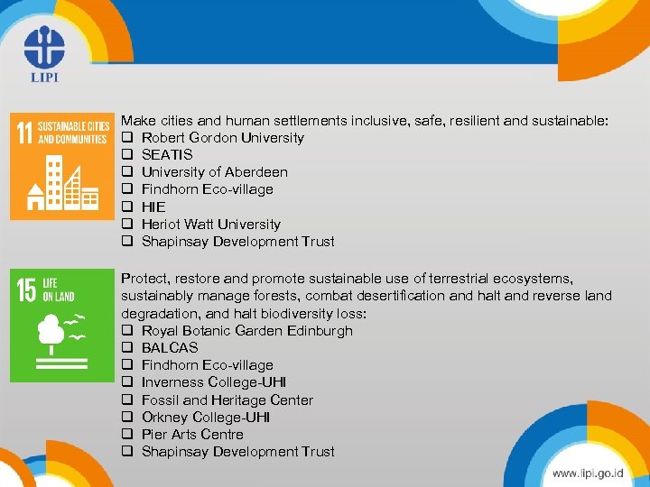 Title Make cities and human settlements inclusive, safe, resilient and sustainable: q Robert Gordon