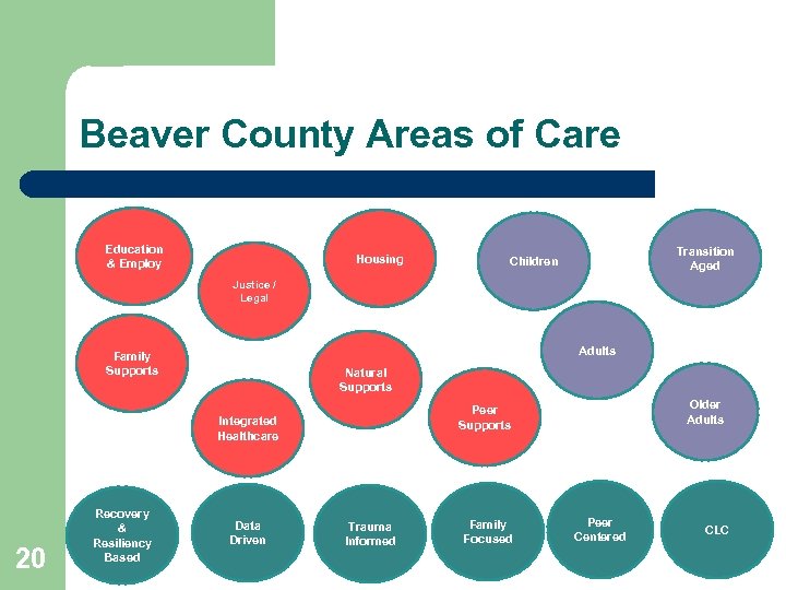 Beaver County Areas of Care Education & Employ Housing Transition Aged Children Justice /