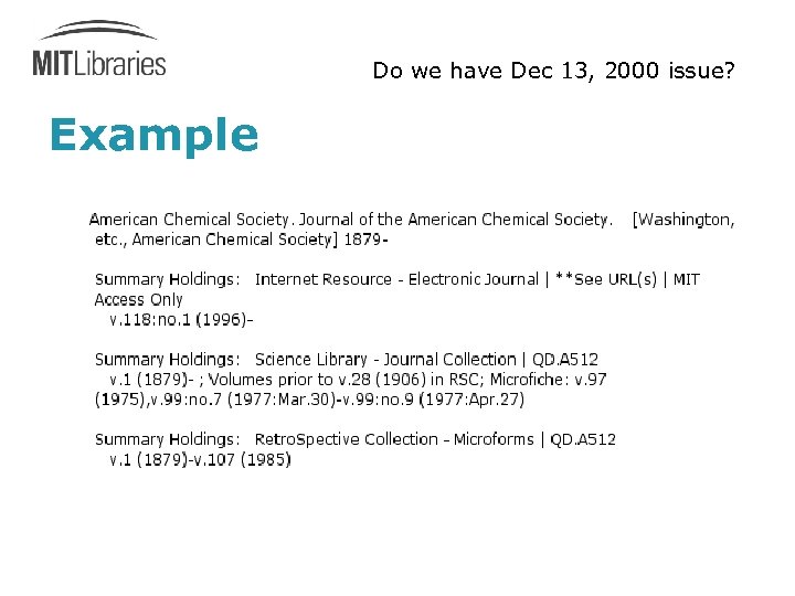 Do we have Dec 13, 2000 issue? Example 