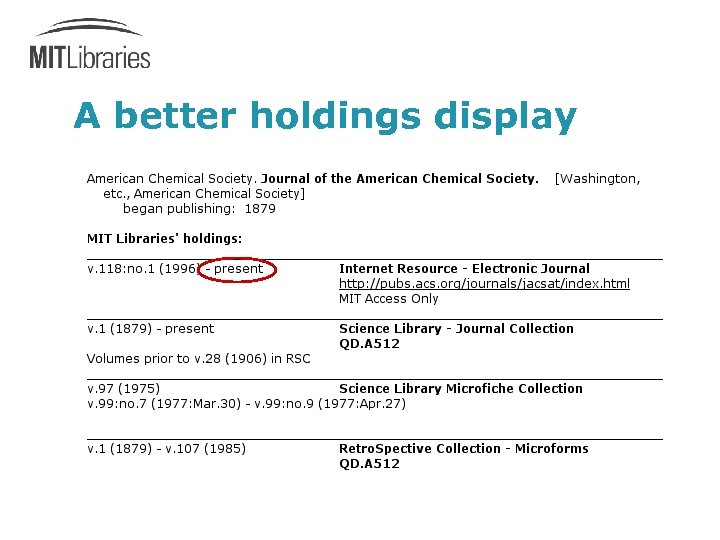 A better holdings display 