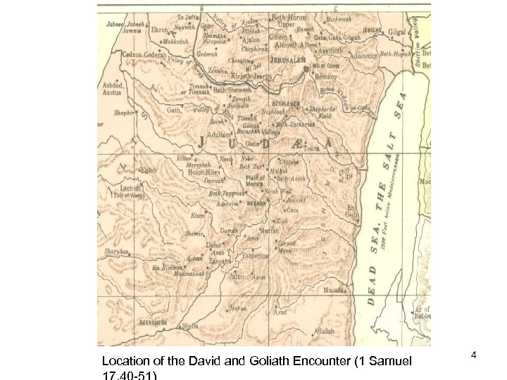 Location of the David and Goliath Encounter (1 Samuel 4 