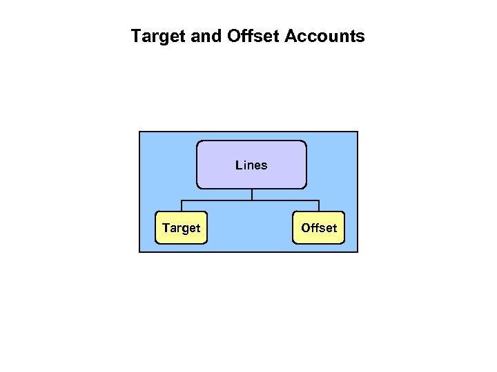 Target and Offset Accounts Lines Target Offset 