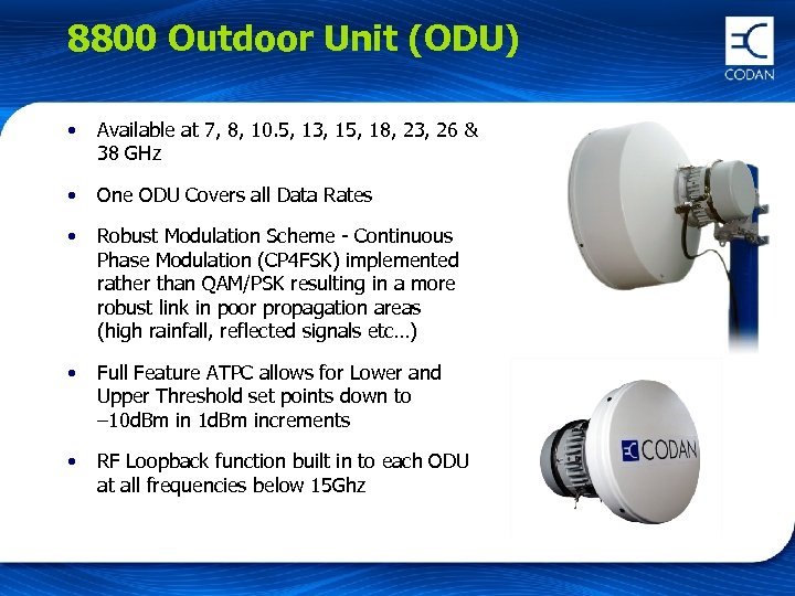 8800 Outdoor Unit (ODU) • Available at 7, 8, 10. 5, 13, 15, 18,