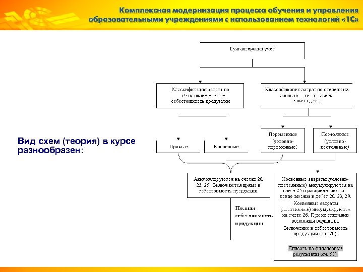 Вид схем (теория) в курсе разнообразен: 