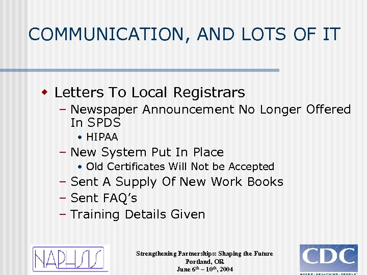 COMMUNICATION, AND LOTS OF IT w Letters To Local Registrars – Newspaper Announcement No