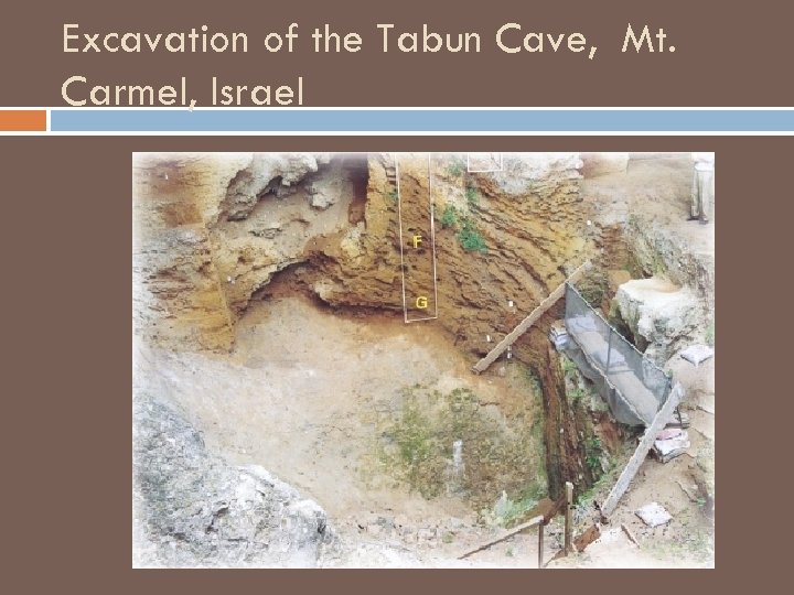 Excavation of the Tabun Cave, Mt. Carmel, Israel 
